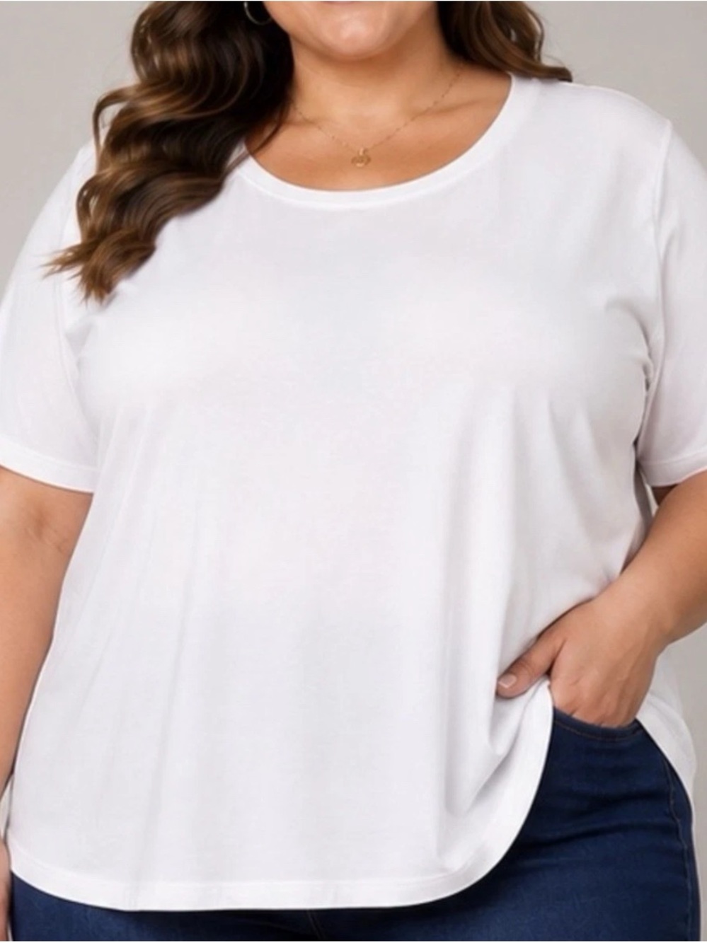 Dennis Basso Italia Knit Scoop Neck Elbow Sleeve Top Emerald White 2XL A723521
